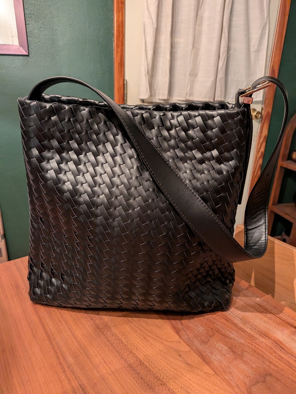 A New Day Black Woven Shoulder Bag